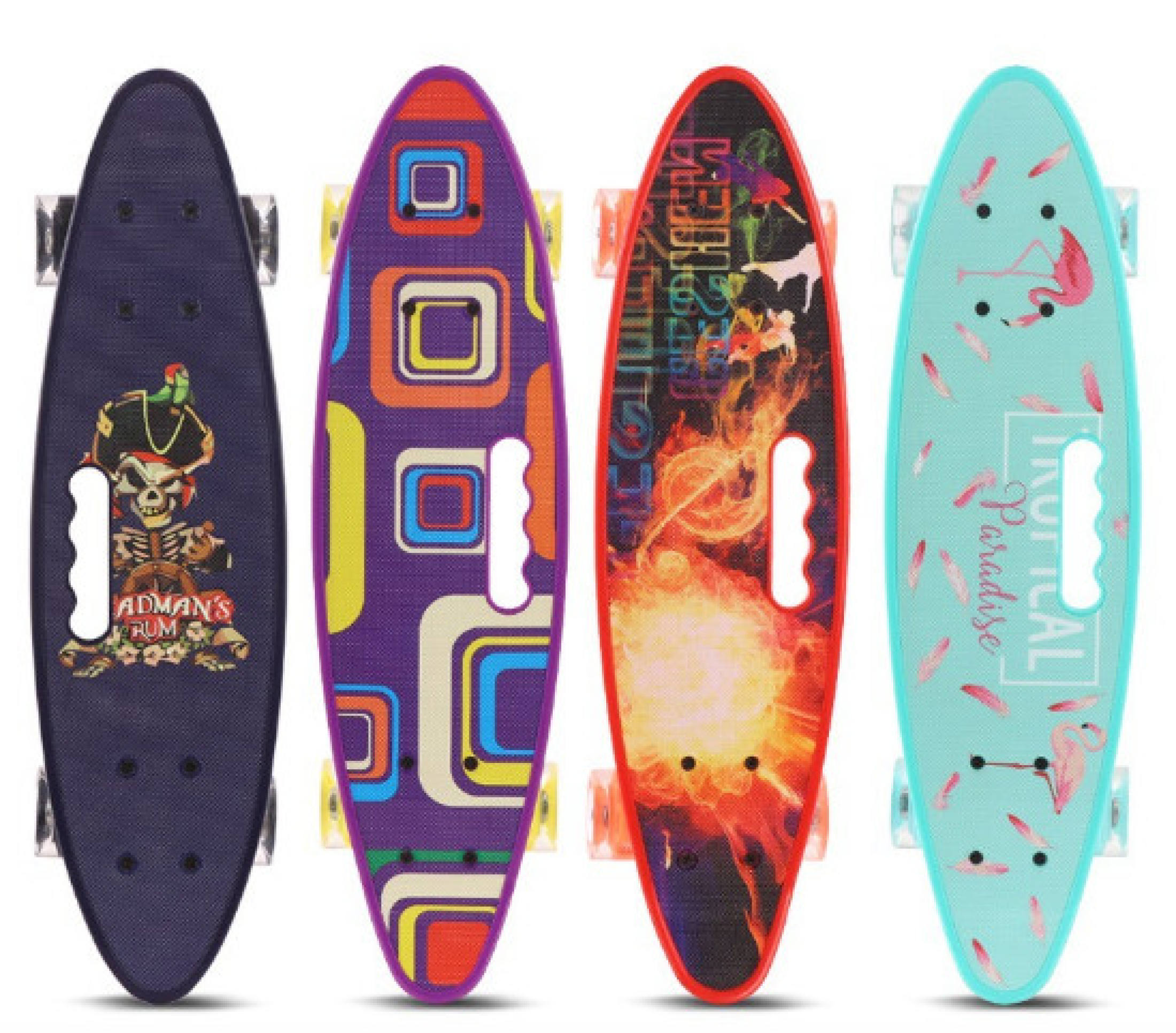 Skateboard Ván trượt Penny Cougar Ván Trượt Skateboard Penny NTE - Có Tay Cầm - Trục Kim Loại To - Bánh Cao Su Có Đèn Led - Ván trượt thanh thiếu niên trẻ em