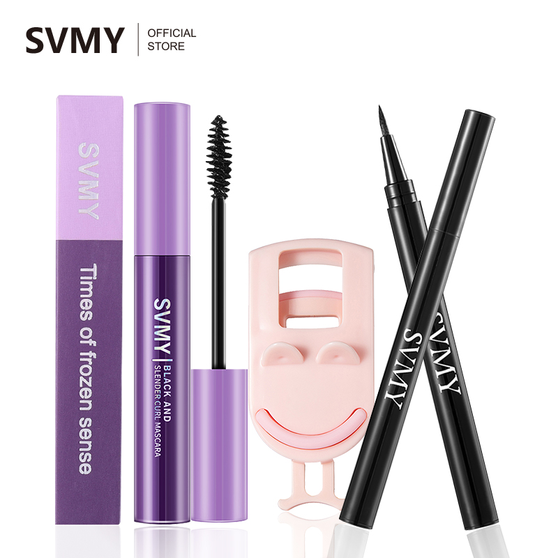 Bộ trang điểm mắt không thấm nước SVMY Durable Black Eyeliner Curl Mascara Curl Mascara