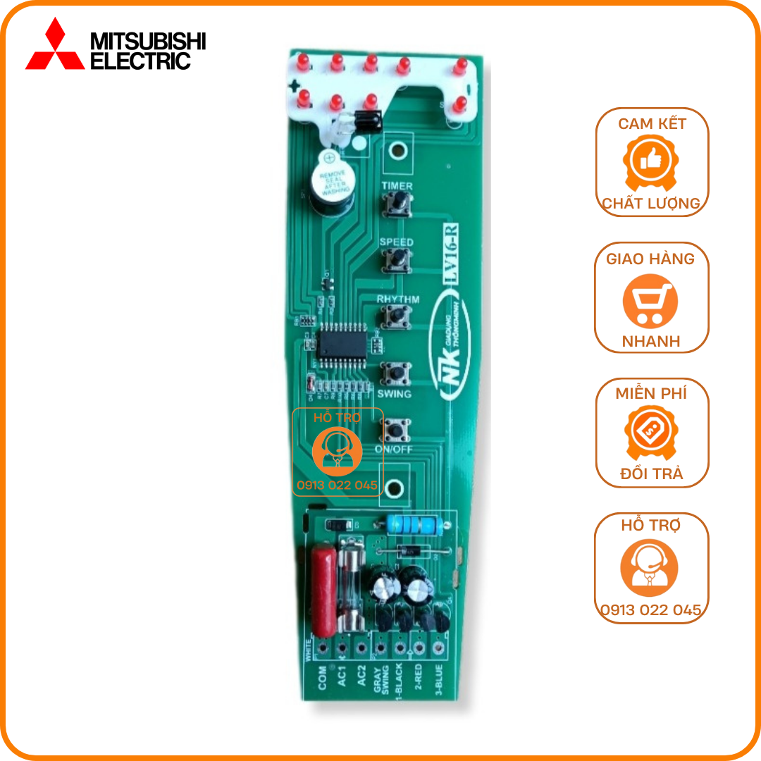 Bộ vi mạch điều khiển từ xa lắp cho quạt cây Mitsubishi LV16 RT/RR/RS.