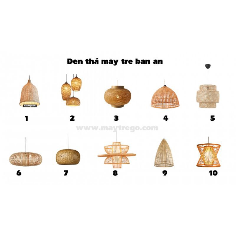 Đèn thả mây tre đèn tre đèn lồng tre đèn mây tre mã 0035