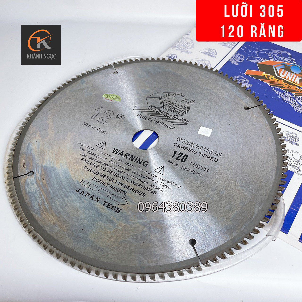 Lưỡi cắt nhôm 305 hợp kim unika 120 răng