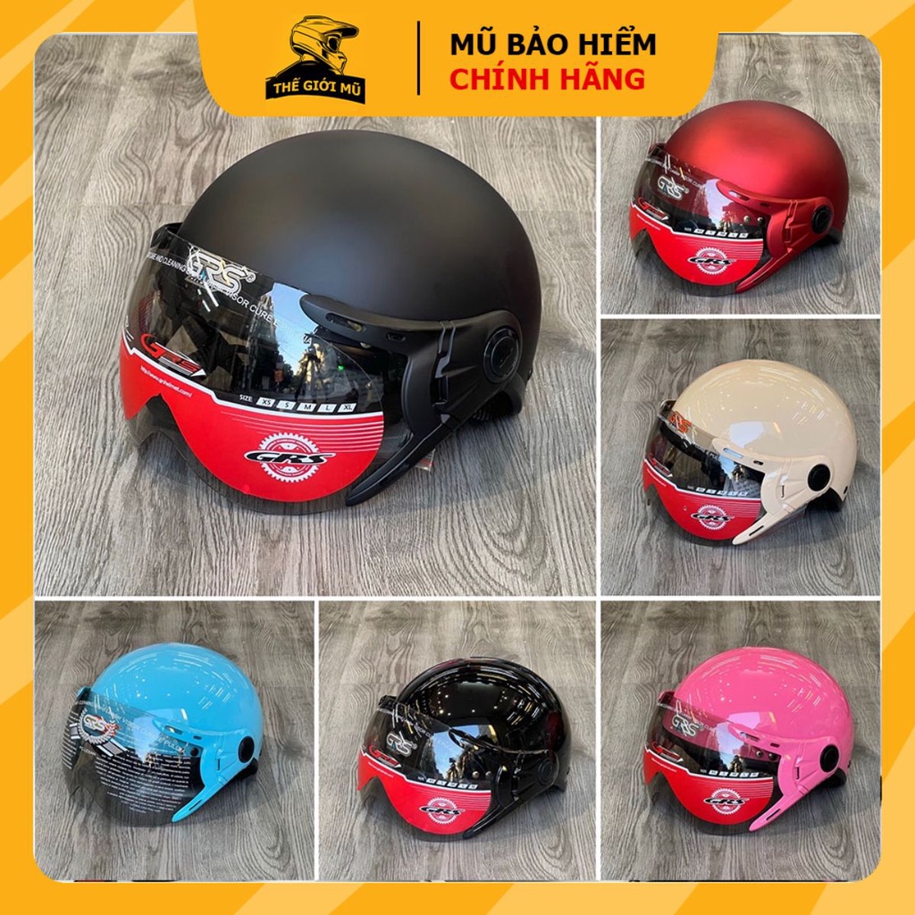 Mũ bảo hiểm nửa đầu GRS A33K chính hãng (Tặng bộ ốc kính),nón bảo hiểm 1/2 có kính chắn gió,hàng cao cấp,thế giới mũ