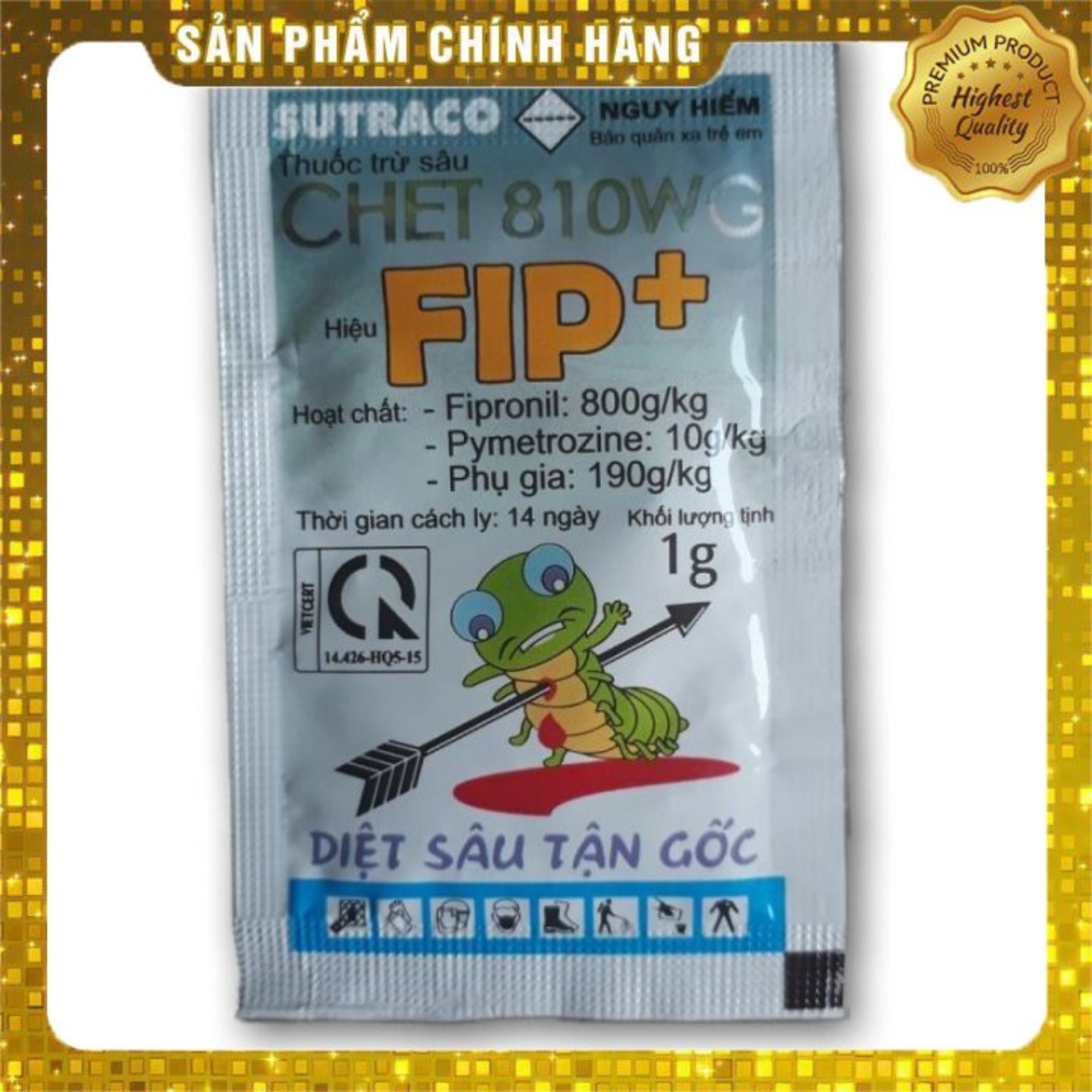 Combo 2 gói trừ sâu CHET 810WG chuyên trừ sâu cuốn lá, sâu đục thân, kiến