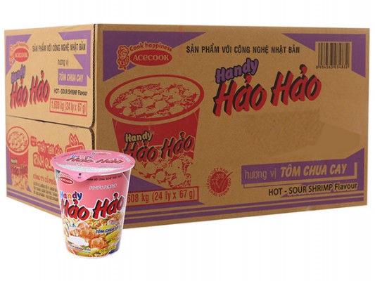 [HCM]Mì ly ăn liền Handy Hảo Hảo vị tôm chua cay  67g
