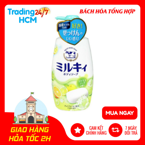 Sữa tắm hương hoa bưởi milk body soap cow 550ml nội địa Nhật Bản
