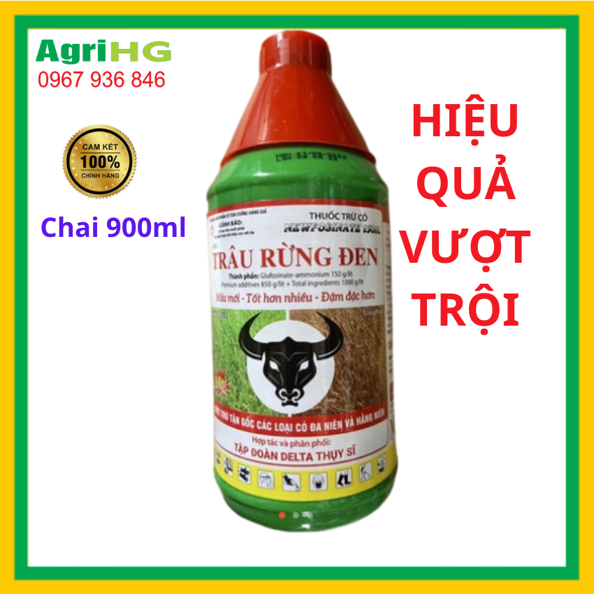  Thuốc trừ cỏ Trâu rừng đen CHAI 900ML,Diệt cỏ khai hoang đầu trâu thuốc trừ cỏ đầu trâu thuốc diệt cỏ đầu trâu thuốc trừ cỏ diệt cỏ vườn cỏ bờ AGRIHG 