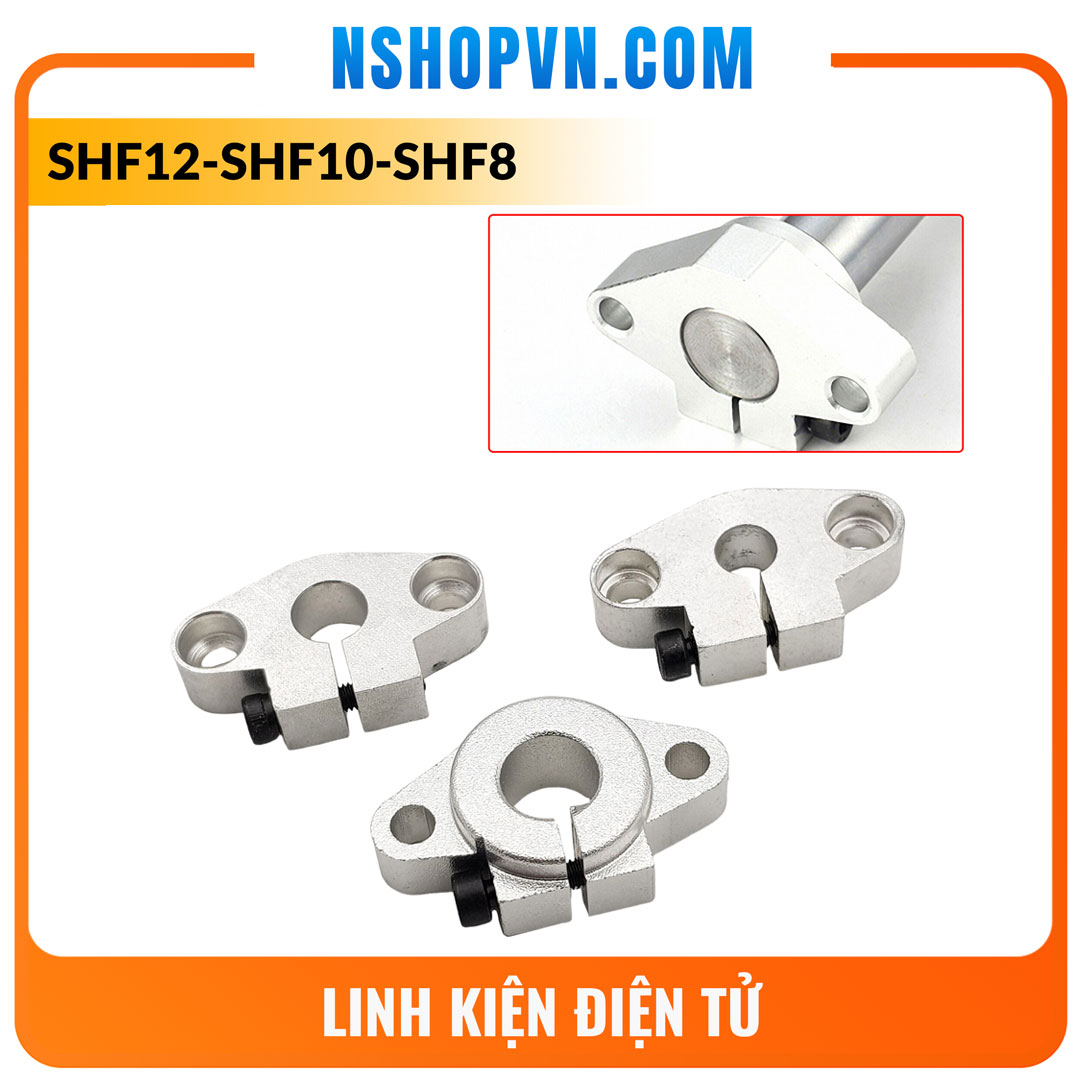 Gối đỡ ty trượt tròn ngang trục 8mm 10mm 12mm SHF8 / SHF10 / SHF12 Linh kiện CNC in 3D