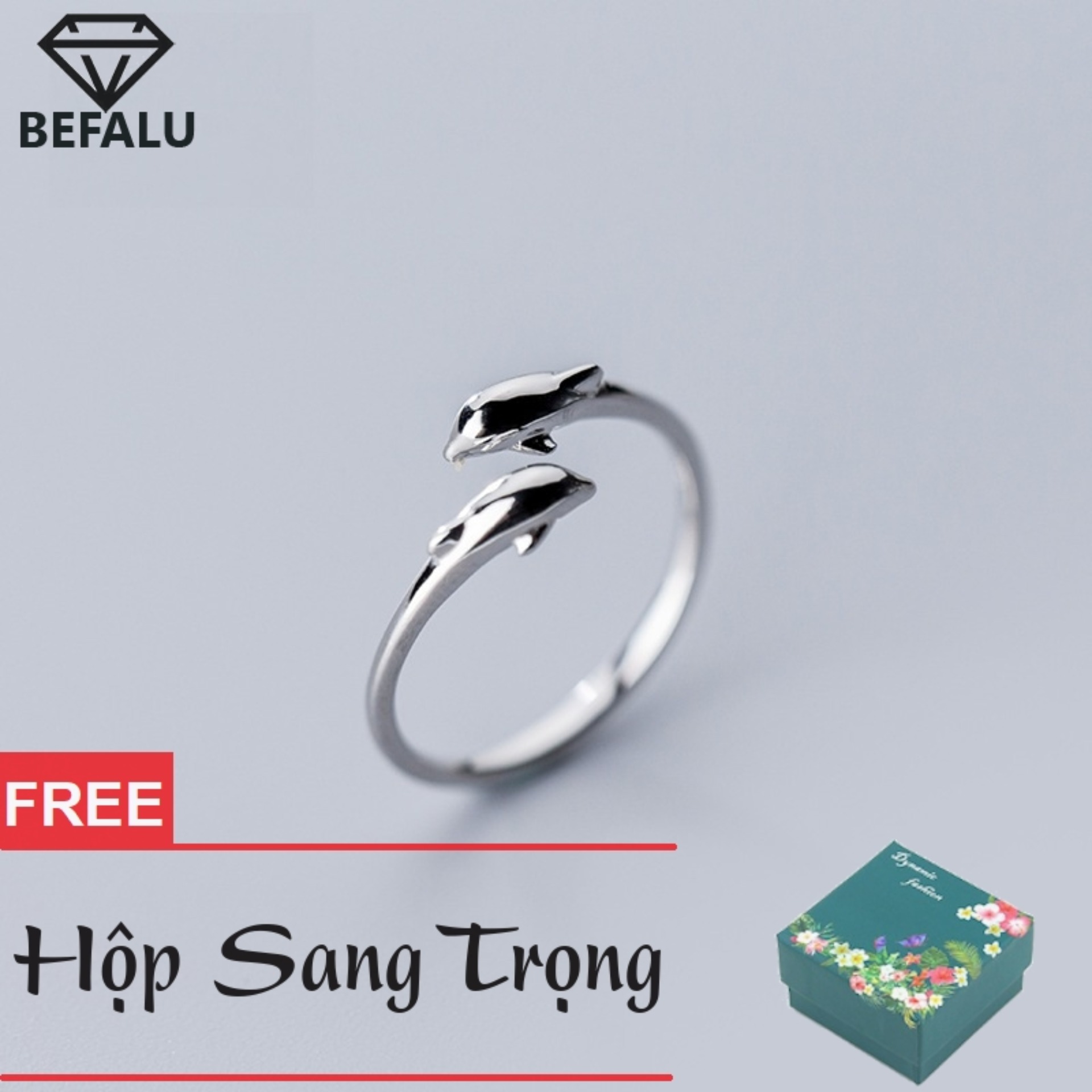 Nhẫn Nữ Xinh Phong Cách Hàn Quốc Cá Heo N12 Nhẫn Freesize