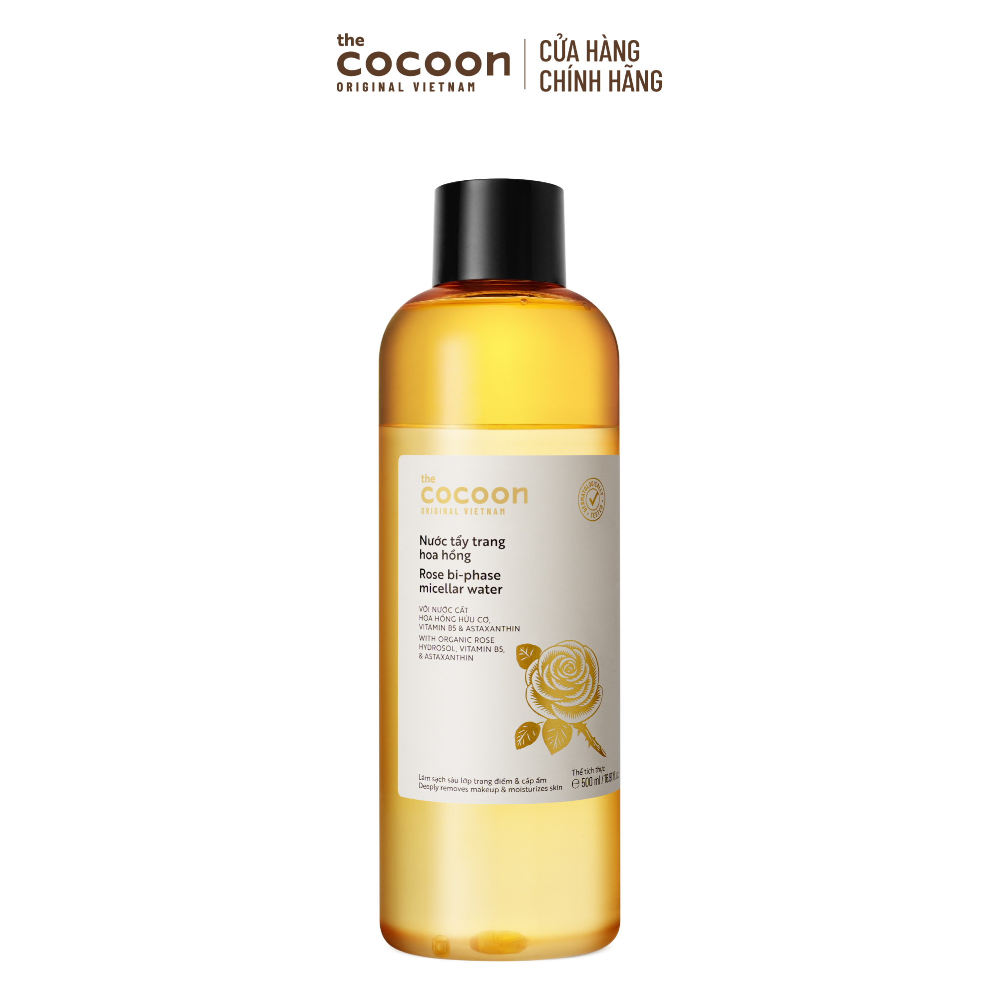Bigsize - Nước tẩy trang hoa hồng Cocoon tẩy sạch makeup  cấp ẩm 500ml