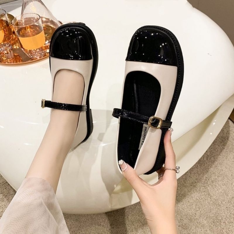 Giày Oxford đế bệt bít mũi giầy lolita tiểu thư sang chảnh
