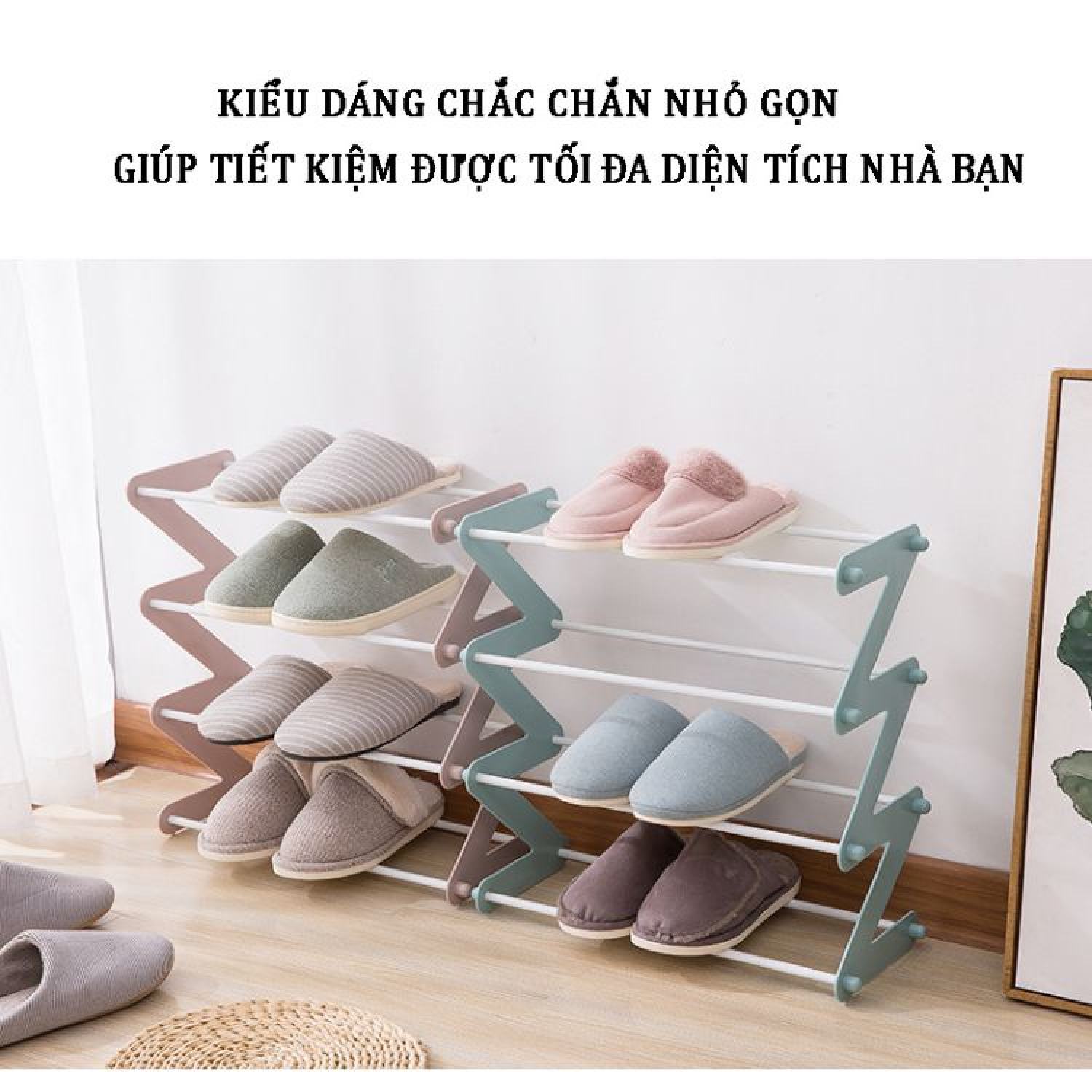 Kệ dép 4 tầng chữ z để sách vở, giày dép, vật dụng đa năng