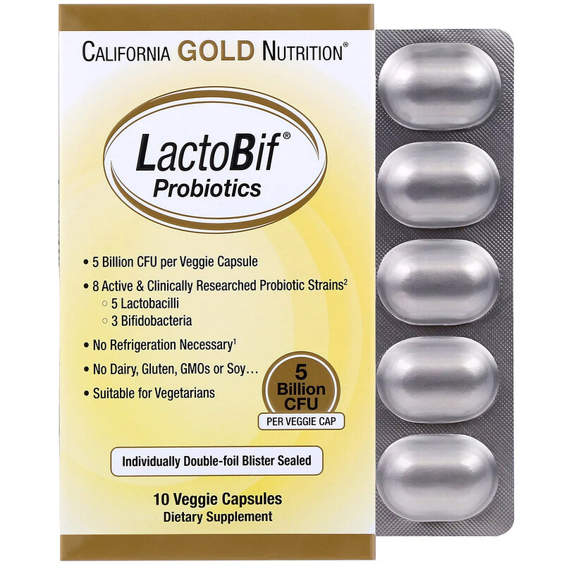 LactoBif Probiotics, 5 Billion CFU, 10 Viên, California Gold Nutrition