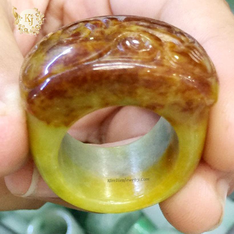 Nhẫn Phong Thủy Yên Ngựa Đá Cẩm Thạch Huyết  - Mã Đáo Thành Công -  Mang Rất Đẳng Cấp Và Sang Trọng - Thương Hiệu Kim Tiền Jewelry