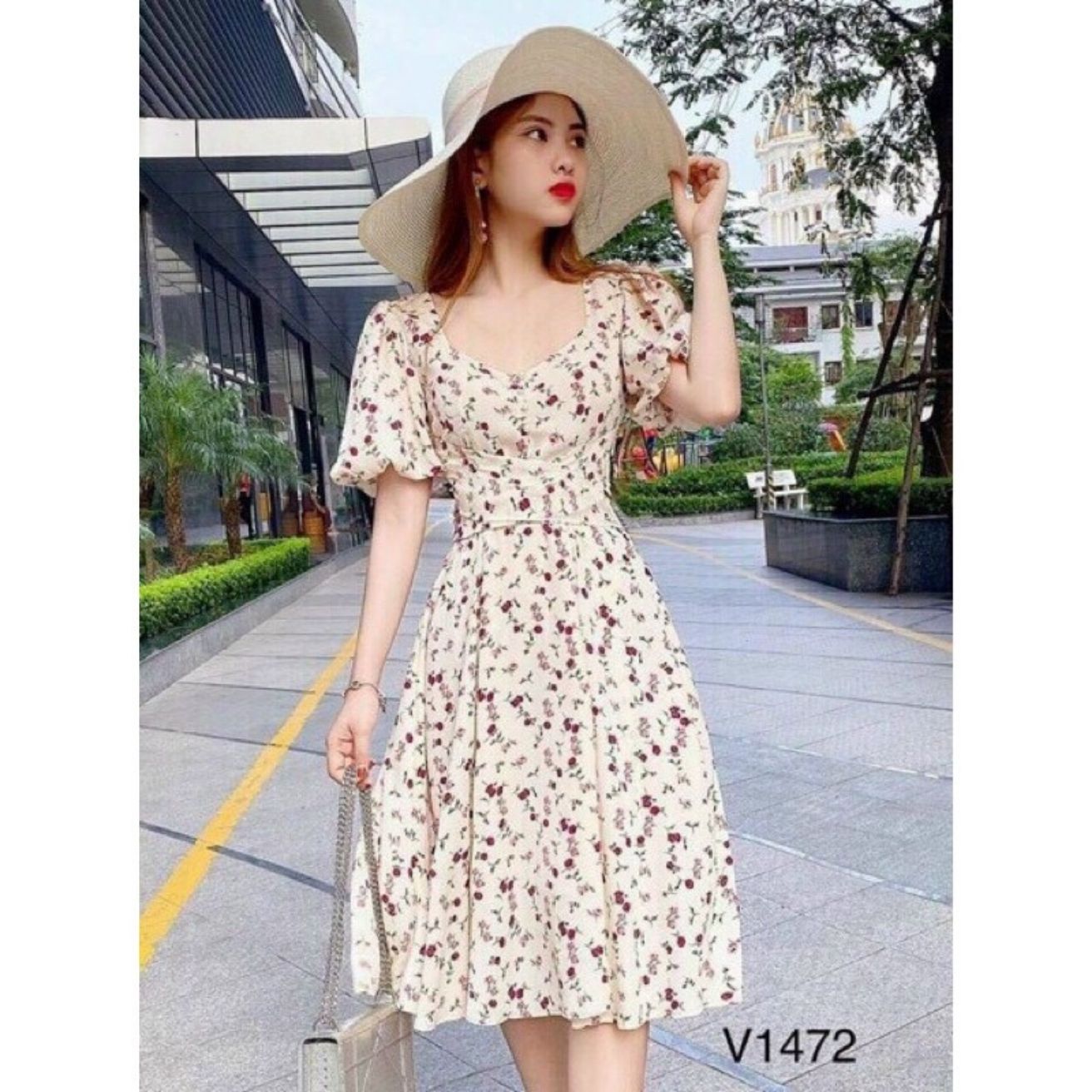 [Hàng Tết] Đầm Chery Cổ Trái Tim