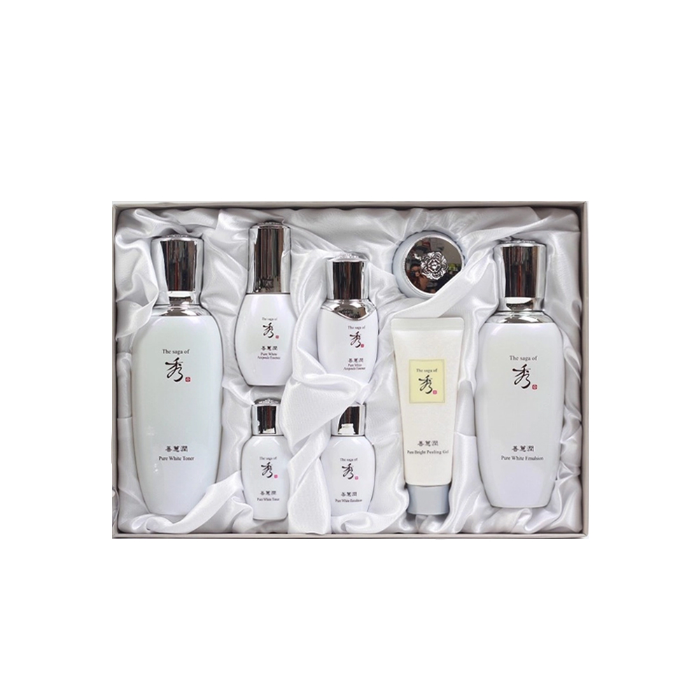 Set dưỡng trắng da the saga of xiu pure white set 8 sản phẩm