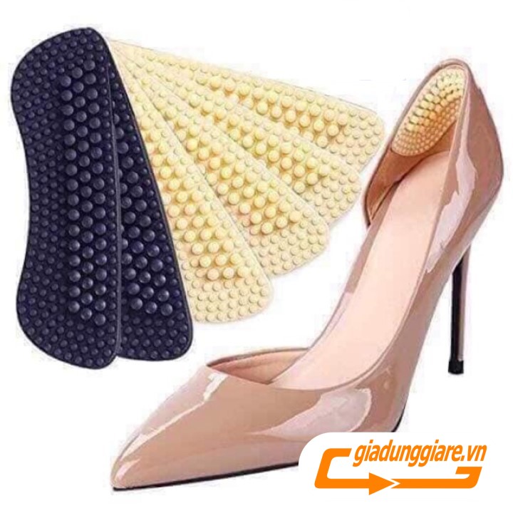 2 Miếng đệm lót giày silicon 4D chống đau chân, Lót gót giầy êm ái chống trày gót chân
