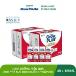 Thùng 48 hộp Sữa Nước Nutifood GrowPLUS+ Suy Dinh Dưỡng (Đỏ) - Hỗ trợ tăng cân, tăng chiều cao Ít đường 180ml - Trên 1 tuổi (Bao bì tùy đợt nhập hàng)