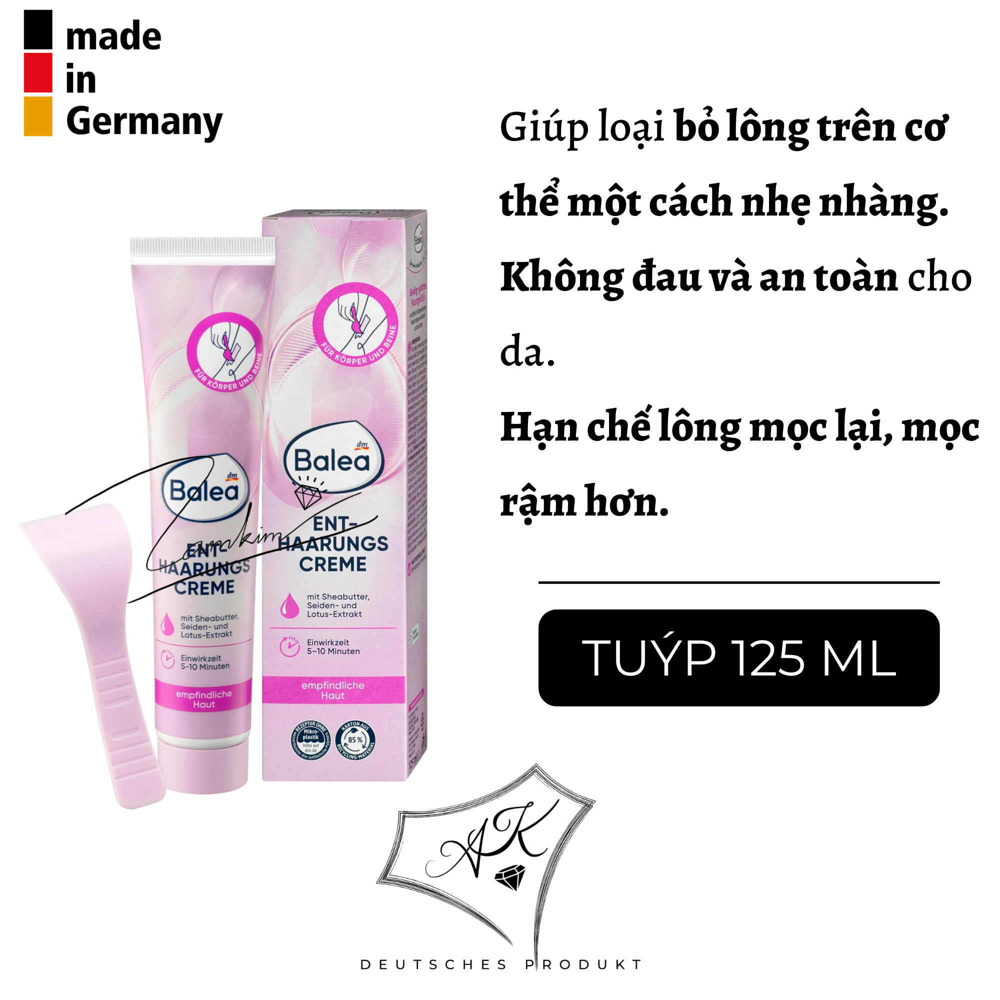Kem tẩy lông balea cho mọi loại da - nội địa Đức - 125 ml