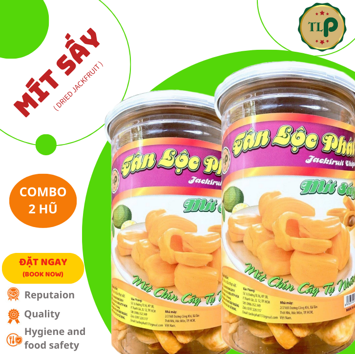 Mít thái sấy giòn tân lộc phát 400g - combo 2 hũ 200g
