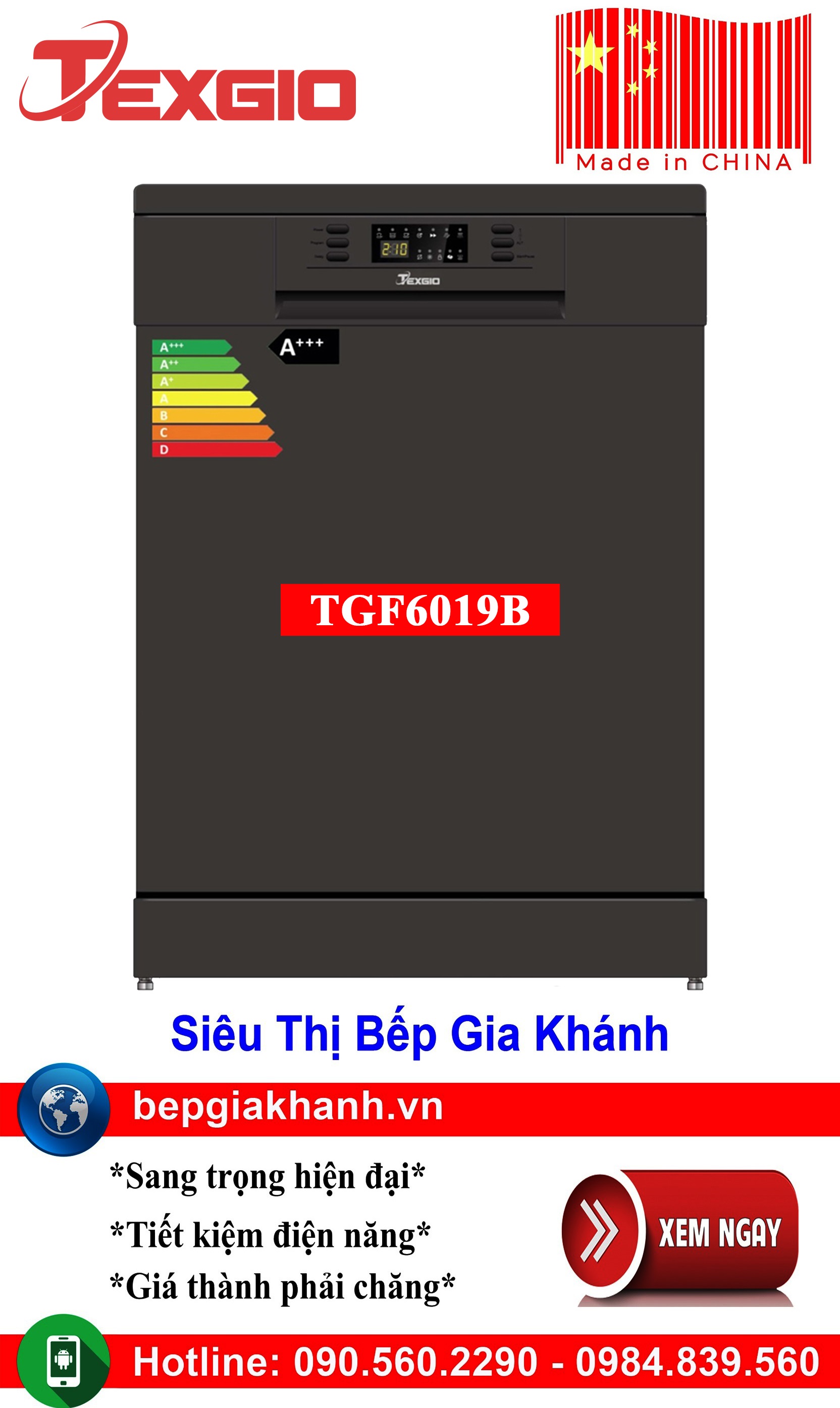 Máy rửa bát 15 bộ Texgio TGF6019B sản xuất Trung Quốc, máy rửa chén, máy rửa chén bát, máy rửa bát, máy rửa bát giá rẻ, may rua bat, may rua chen, may rua bat gia re