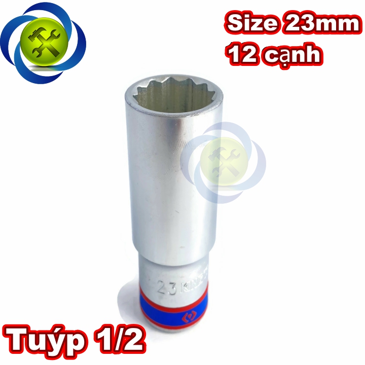 Tuýp 23mm 1/2 kingtony 423023m loại dài 12 cạnh màu trắng
