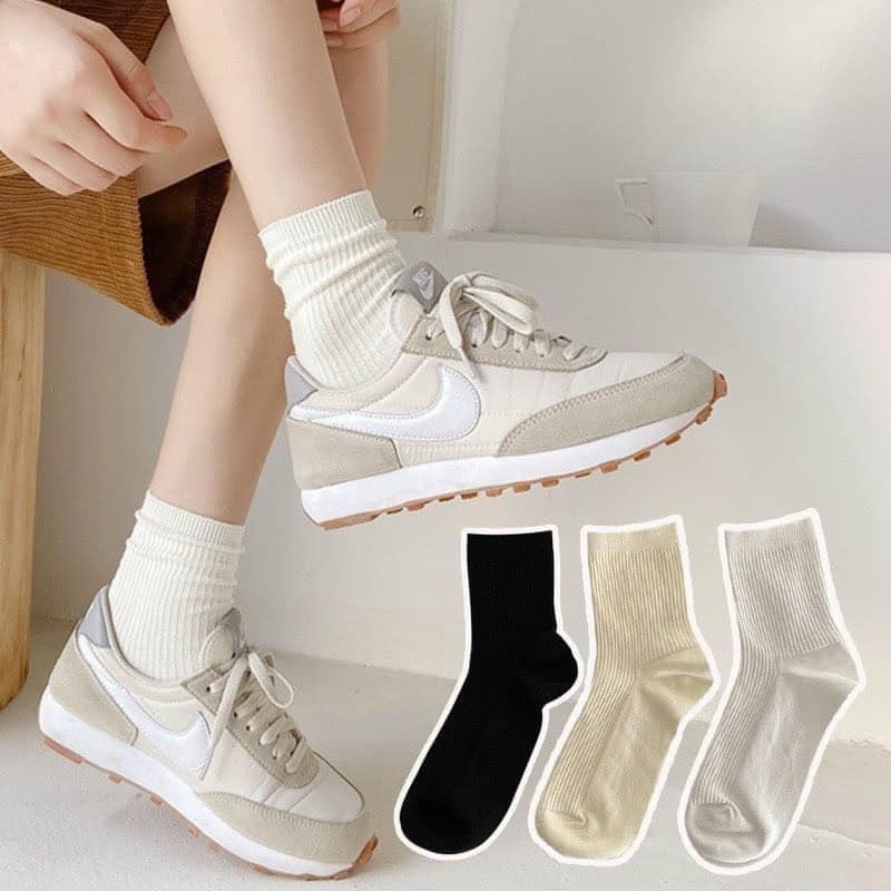 Sét 10 đôi tất mix len tăm cao cổ korea cho nữ
