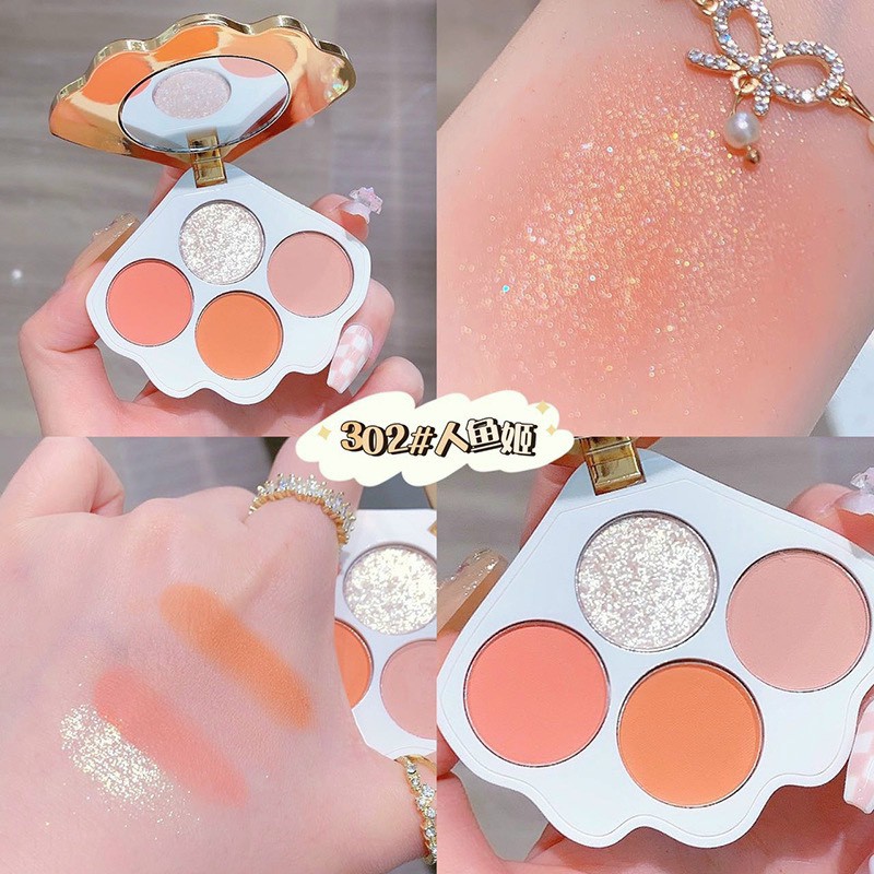 Nhủ mắt kim tuyến vỏ sò maffick seashell 4 ô