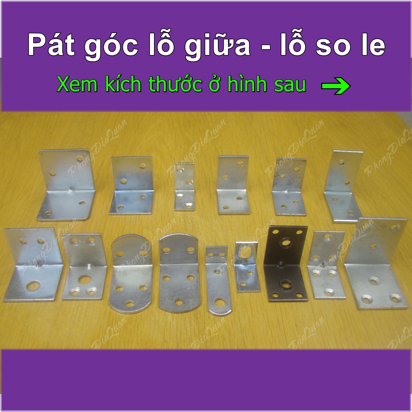 Pat góc lỗ giữa, lỗ xéo, lỗ so le