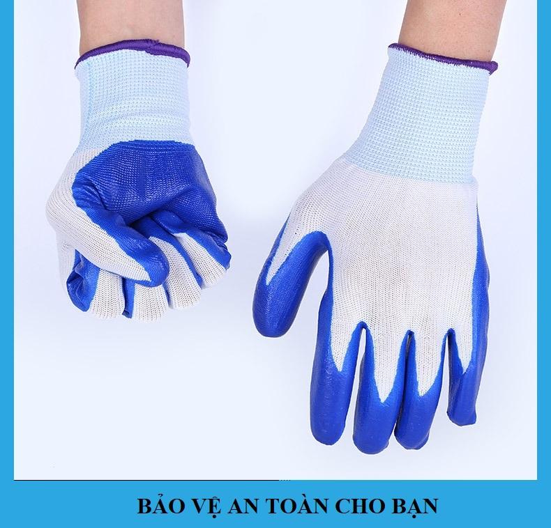 [HCM]Găng tay lao động bao tay vải bảo hộ an toàn lao động chống cắt cách điện sợi dài 24cm_C108-BTAT