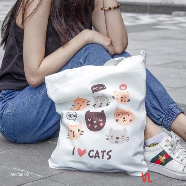Túi vải i love cat tám mèo bla0919