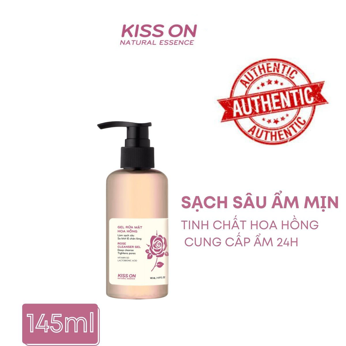 Gel rửa mặt Kisson - Làm sạch sâu từ bề mặt đến chân lông,  Gel Rửa Mặt Tinh Chất Hoa Hồng Giúp Dưỡng ẩm cho da, Se khít lỗ chân lông phù hợp da dầu, da hỗn hợp - Guty Home