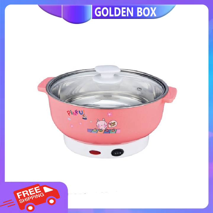 Nồi lẩu điện mini 24cm nikai công suất 1000w inox 304 - nồi lẩu đa năng gia đình