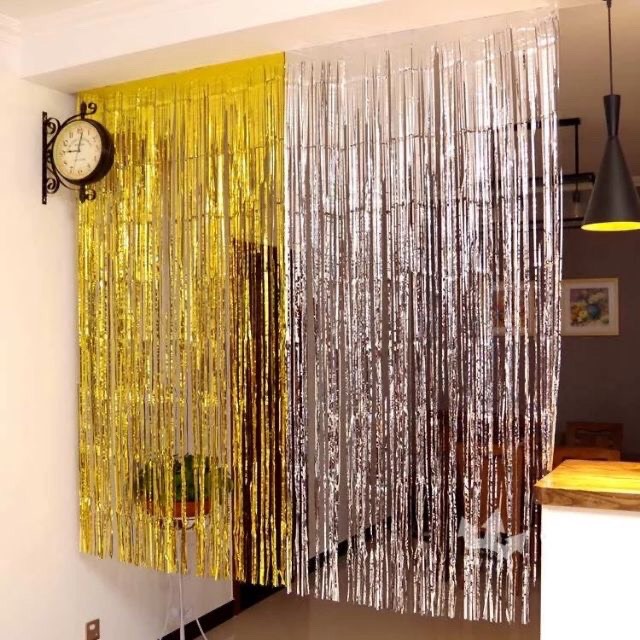 Rèm kim tuyến BẠC/ VÀNG loại lớn 2m x 1m dùng trang trí sinh nhật lễ tiệc khai trương phông nền chụp hình