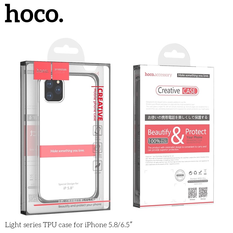 Ốp silicon HOCO trong suốt cho iPhone 7Plus/8Plus/Xs/XR/XsMax/11/11Pro/11ProMax/12/12Pro/12ProMax