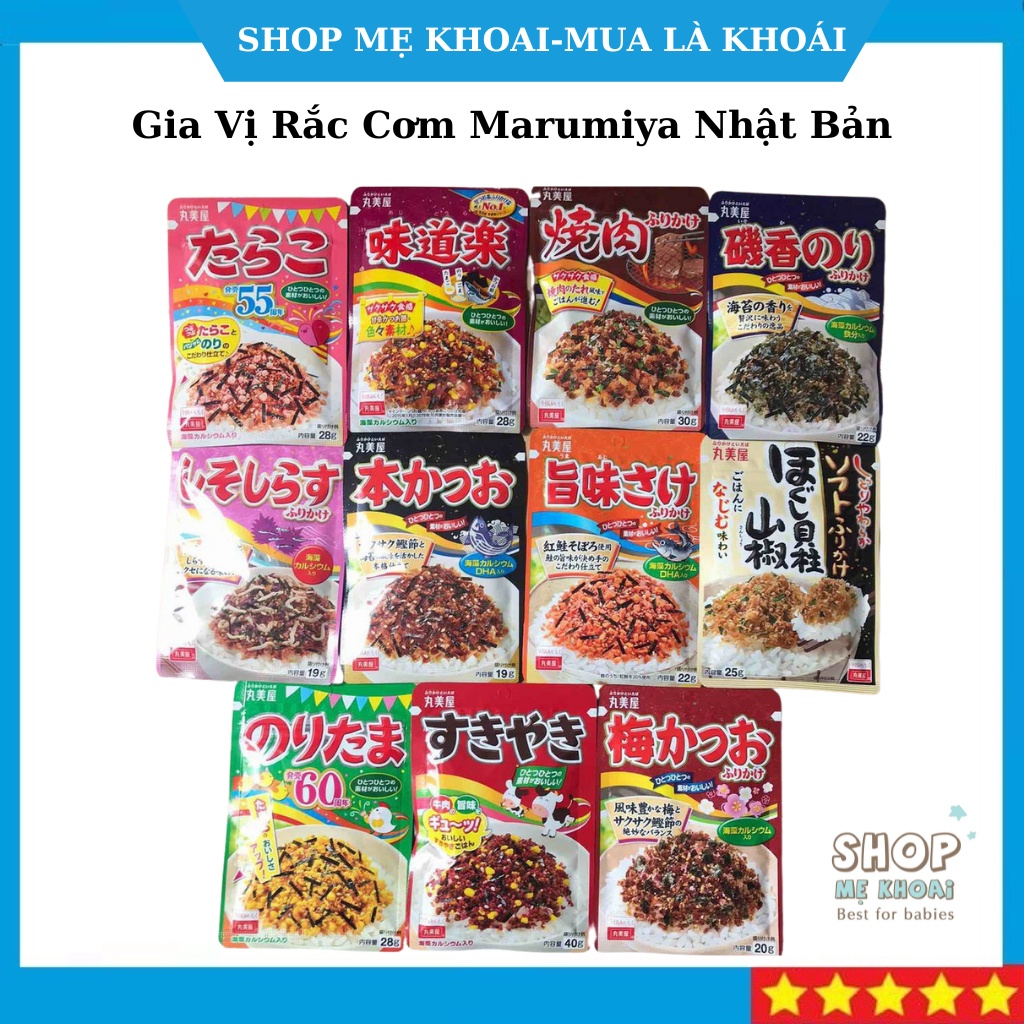Gia vị rắc cơm nhật bản marumiya nhiều vị cho bé từ 1 tuổi