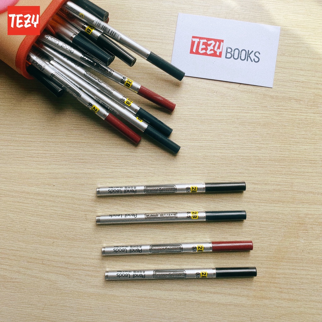 Ruột bút chì kim bấm ngòi chì 2b 0.5mm tezybooks - 1 lọ - 18 ngòi chì - tz232111hn