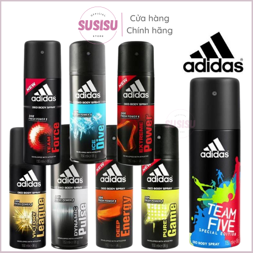 Xịt khử mùi nam Adidas Neo Body Spray 150ml Team Force Ice Dive Adipure EU