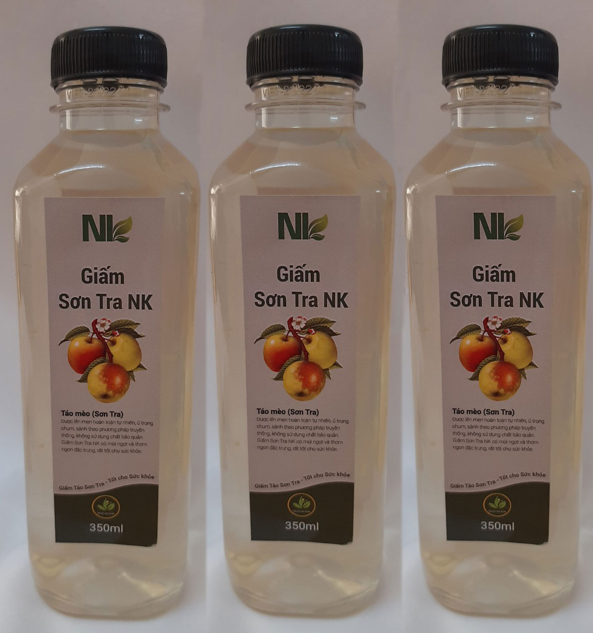 Giấm Sơn Tra NK - Giấm từ Táo Mèo - Chai 350ml