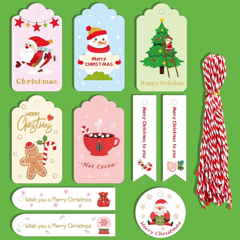 set 10 tag Christmas Gift trang trí Noel, Giáng sinh kèm dây mẫu 2 |  