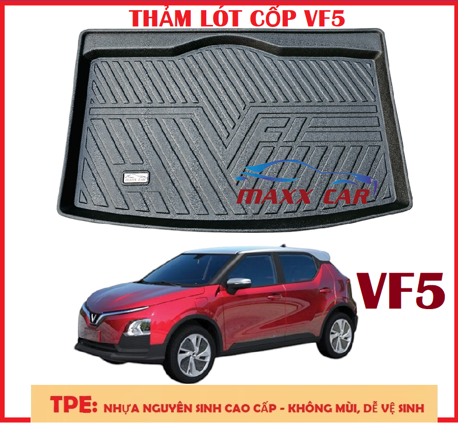 VF5 -Thảm lót cốp xe ô tô VINFAST VF5 5D nhựa TPE nguyên sinh MAXXCAR cao cấp.