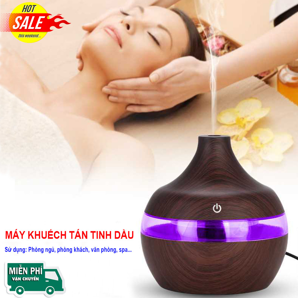Máy phun sương tinh dầu 300ml, máy khuếch tán tinh dầu, xông tinh dầu phun sương - giúp thanh lọc không khí, lan tỏa mùi hương dễ chịu - an toàn và dễ sử dụng - Tặng 01 lọ tinh dầu thơm trị giá 70K!