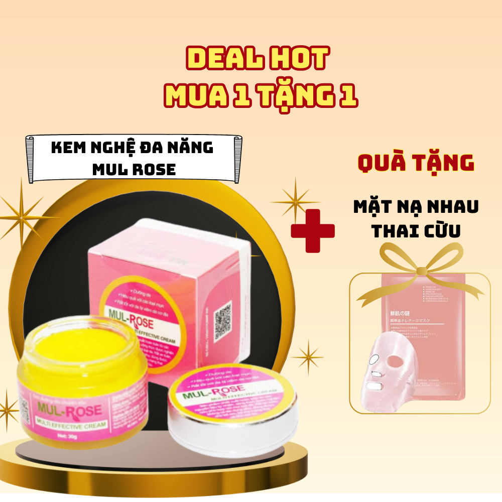 Kem nghệ đa năng Mulrose  Dưỡng da, giảm mụn, mờ thâm, se khít lỗ chân lông, , hăm, bị bỏng + tặng nạ nhau thai cừu