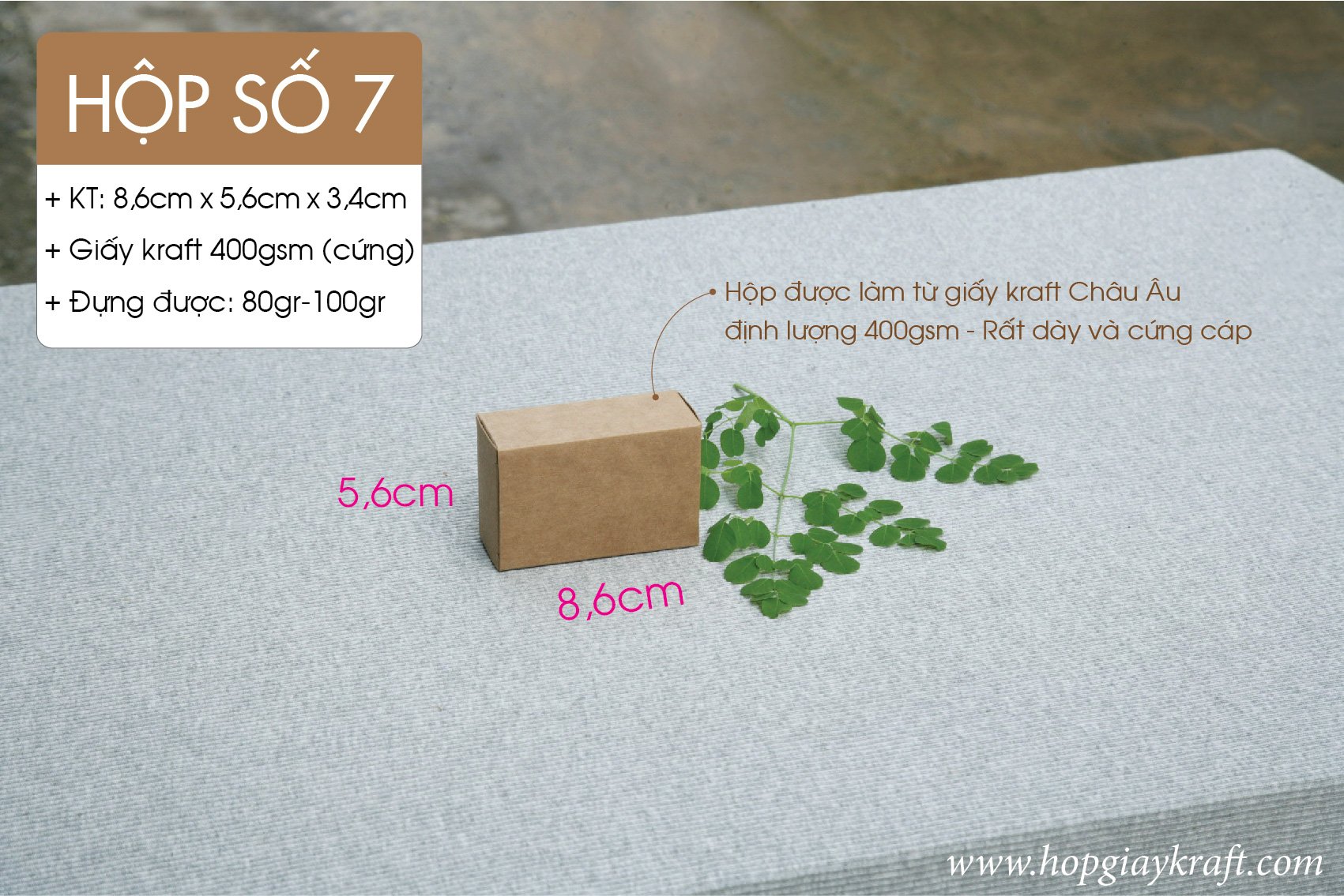 50 cái Hộp số 7- Hộp giấy kraft đựng quà tặng hộp xà bông xà phòng handmade