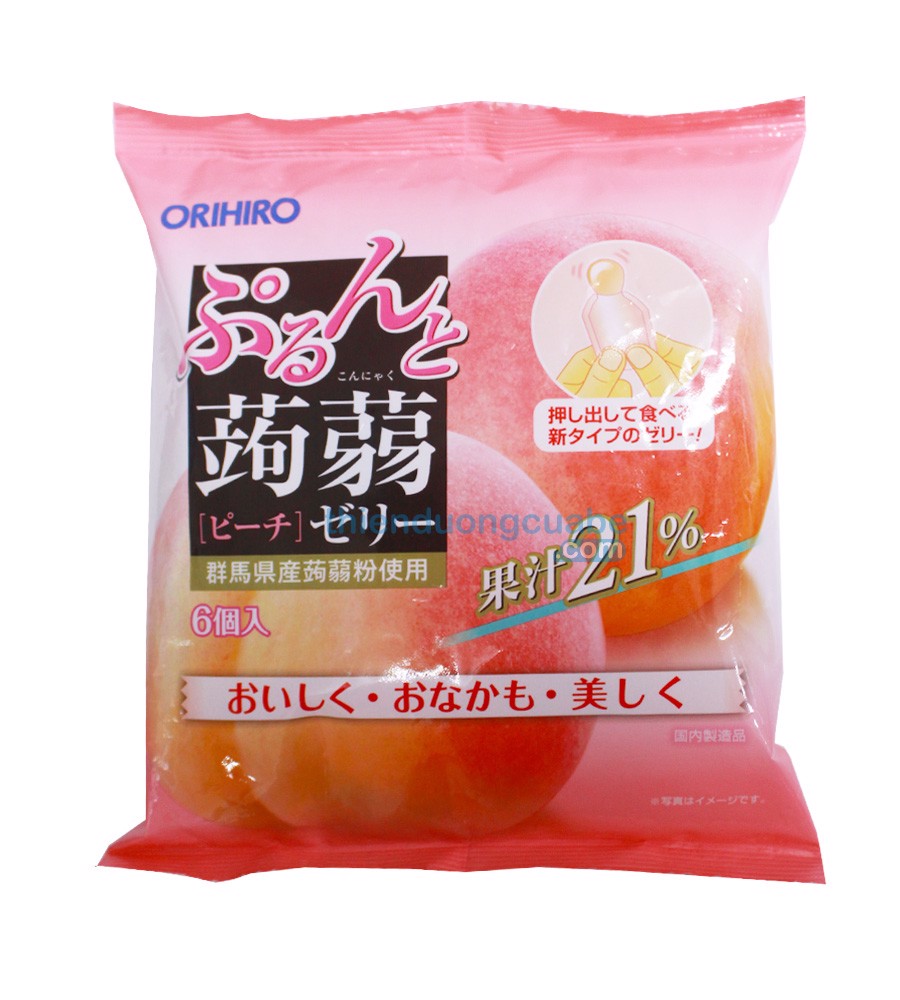 Thạch trái cây Orihiro vị đào 6 Viên Nhật bản