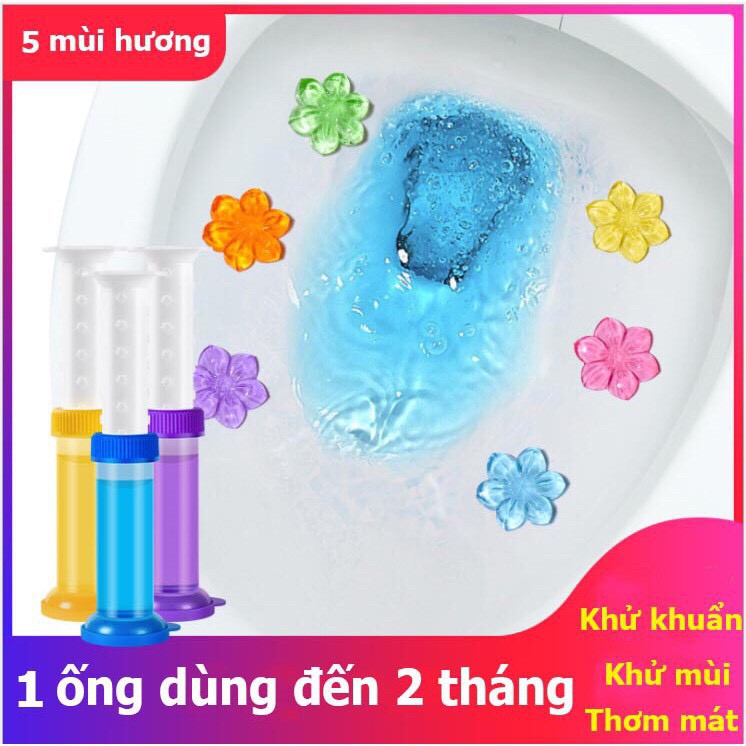 Gel khử mùi bồn cầu diệt khuẩn toilet gel dính bồn cầu dạng thạch hình bông hoa với nhiều mùi thơm cho nhà vệ sinh