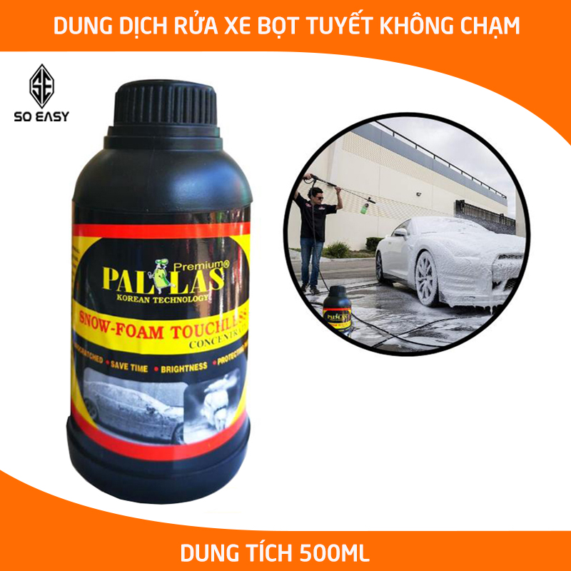 Dung dịch rửa xe bọt tuyết không chạm Pallas Snow-foam Touchless nước rửa xe bảo vệ mặt sơn không gây vết ố trắng mốc cho xe hơi xe máy ô tô xe tải P-0502