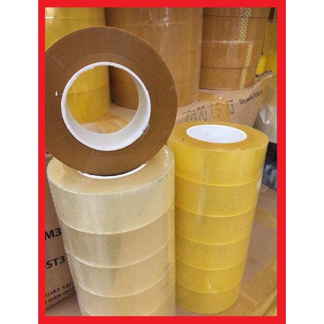 6 cuộn băng keo 1kg/cuộn băng dính-vàng đục-trong trắng-vàng chanh.