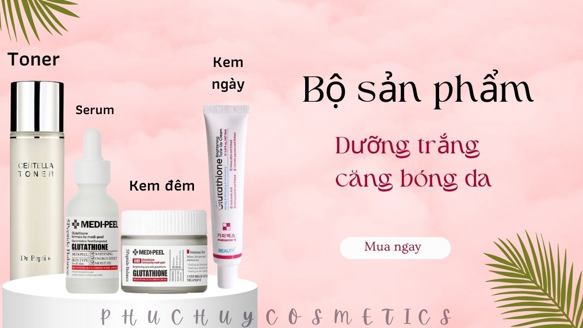 COMBO SERUM MEDIPEEL, KEM NGÀY GLUTATHIONE VÀ KEM ĐÊM MEDIPEEL