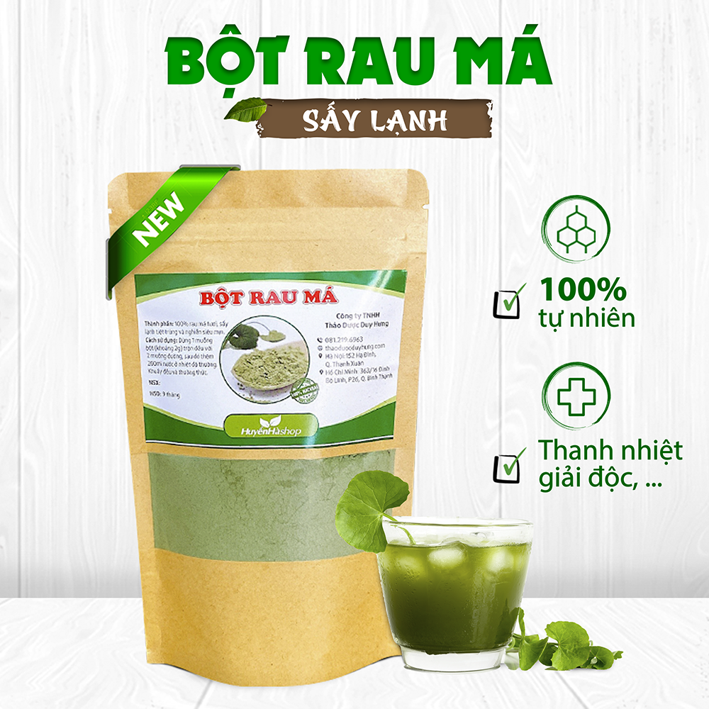 Bột rau má sấy lạnh nguyên chất Organic – Đắp mặt, thanh lọc cơ thể - Thảo Dược Duy Hưng