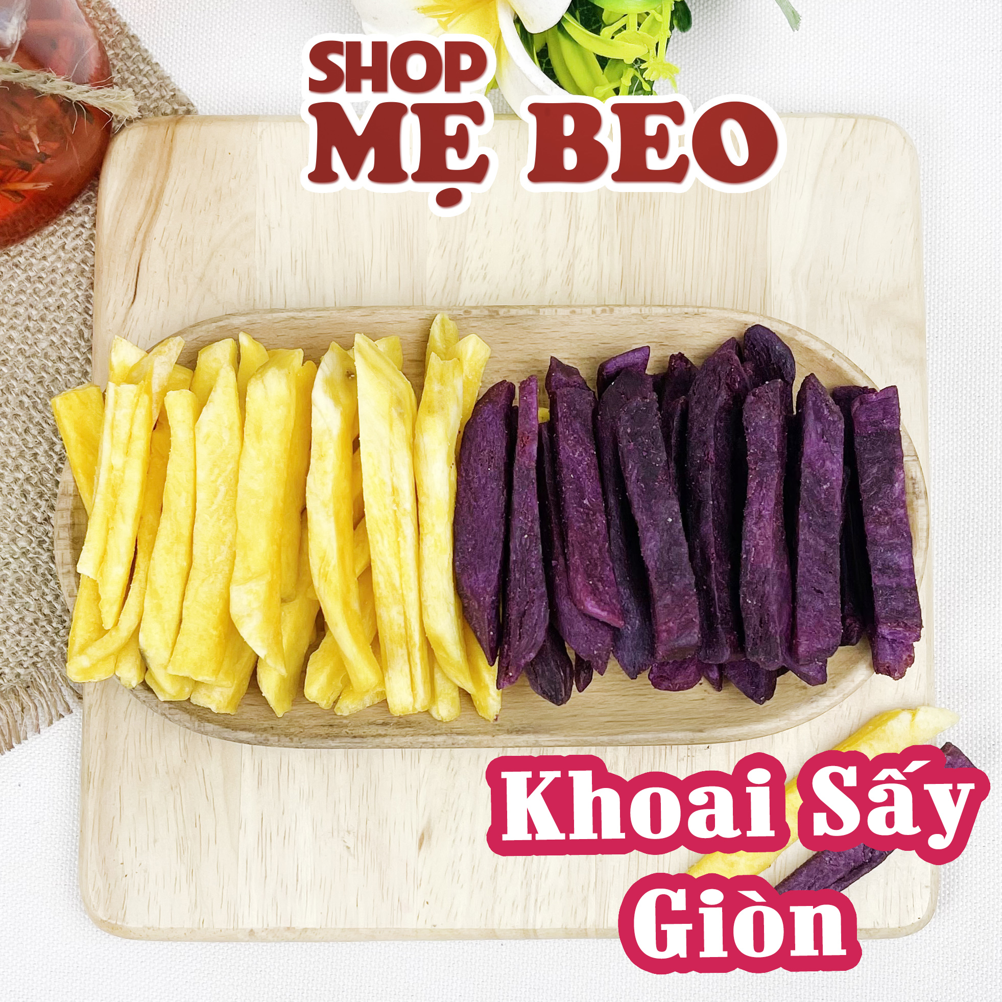250gr khoai lang vàng - tím - khoai môn que sấy giòn